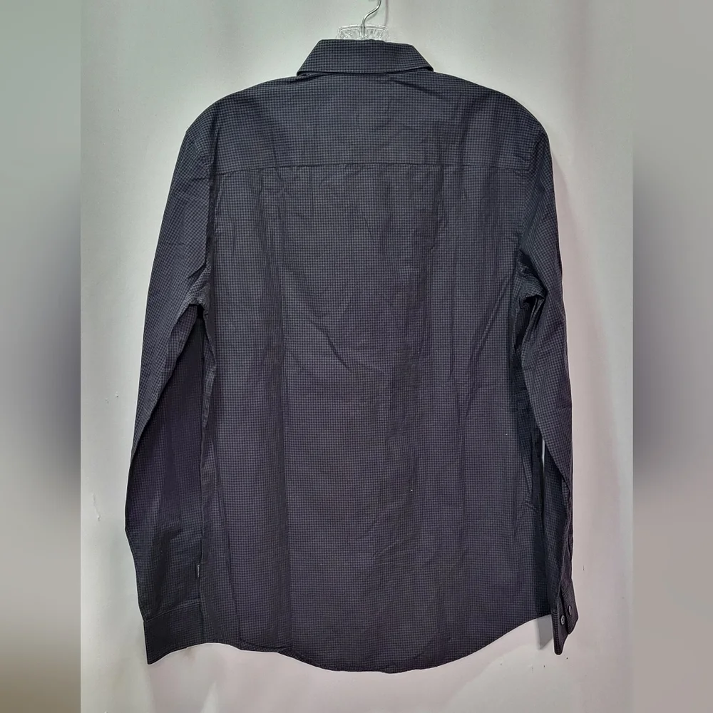 Calvin Klein Men's Black/Gray Cool Tech Checkered Button Down Shirt Size Small - Picture 6 of 7